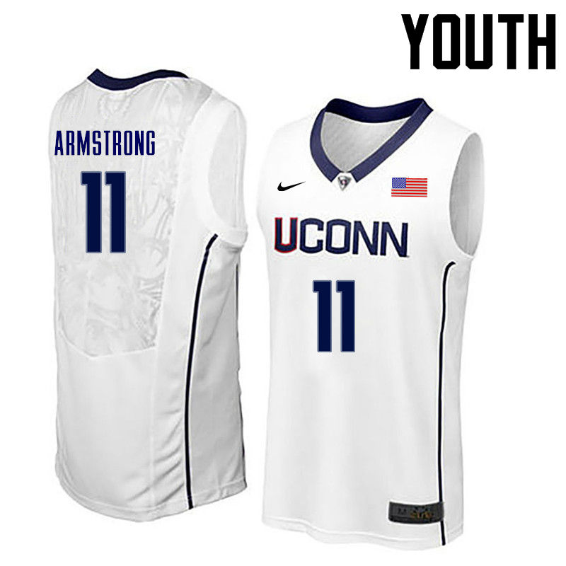 Youth Uconn Huskies #11 Hilton Armstrong College Basketball Jerseys-White